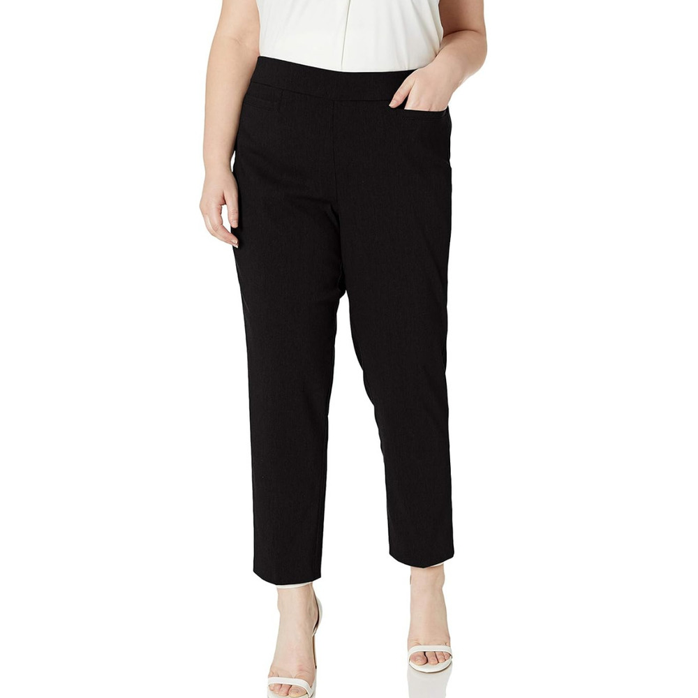 Alfred Dunner Black Pull-On Pants - Plus Size 18 - Women's Trousers